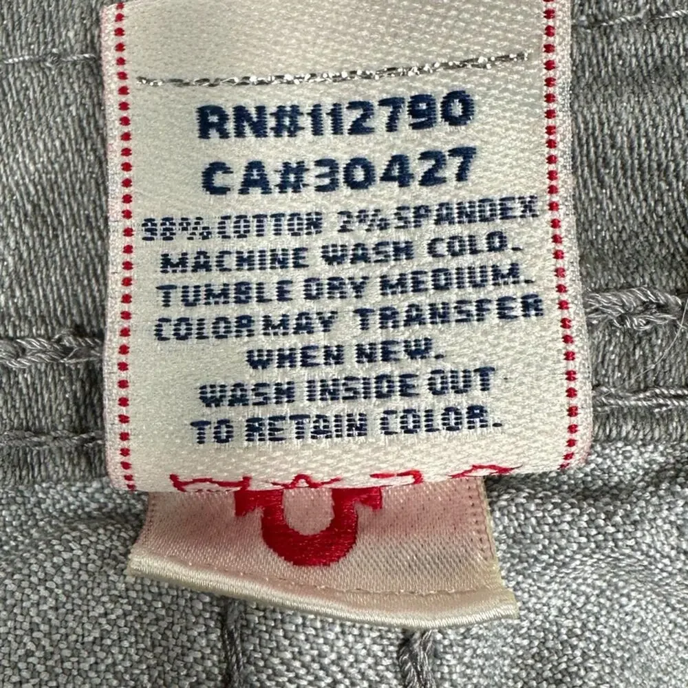 True Religion Men’s Billy Bootcut Jeans Size 32x29 - Grey